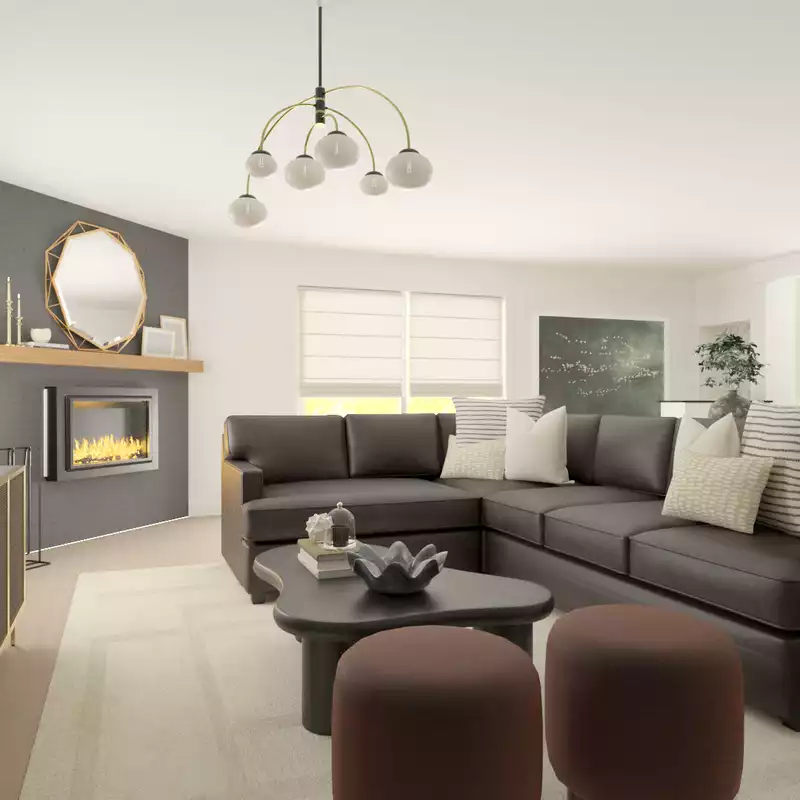 Industrial, Traditional, Library, Vintage Living Room Design by Havenly Interior Designer Ashley