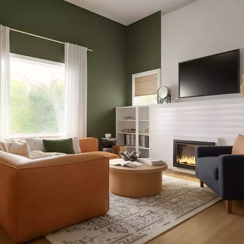 Classic, Eclectic, Midcentury Modern, Organic Modern Living Room Design by Havenly Interior Designer Sana
