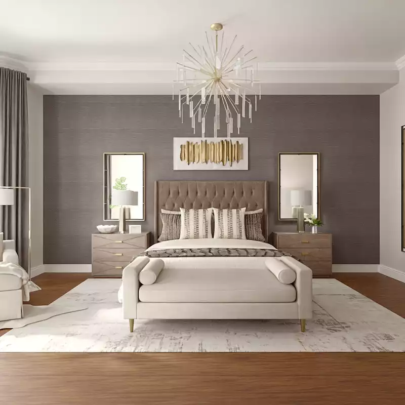 Glam, Transitional, Contemporary Luxe Bedroom Design by Havenly Interior Designer Roslyn