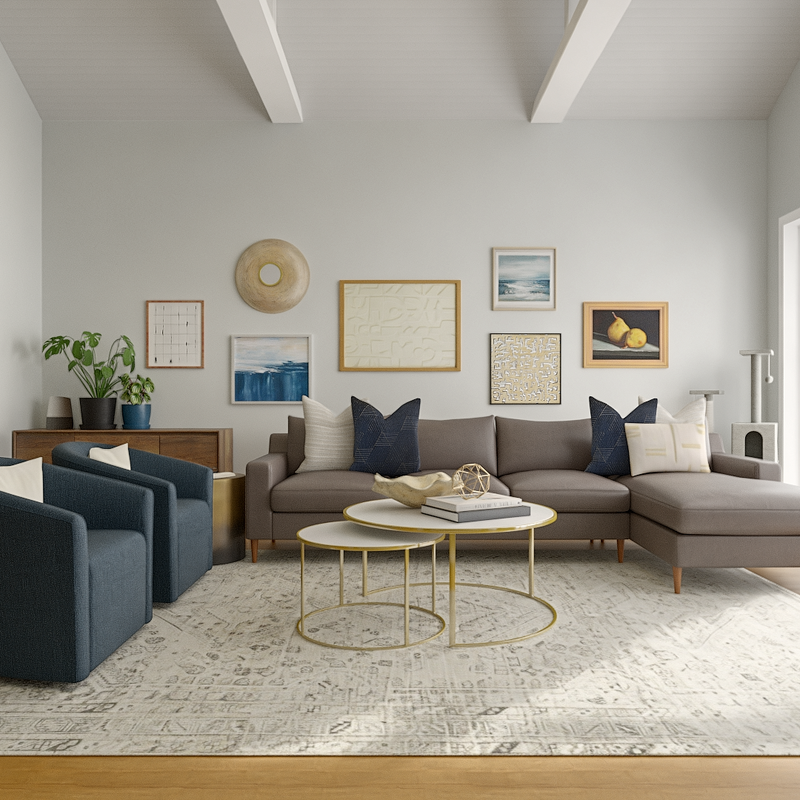 Contemporary, Organic Modern Living Room Design by Havenly Interior Designer Roslyn