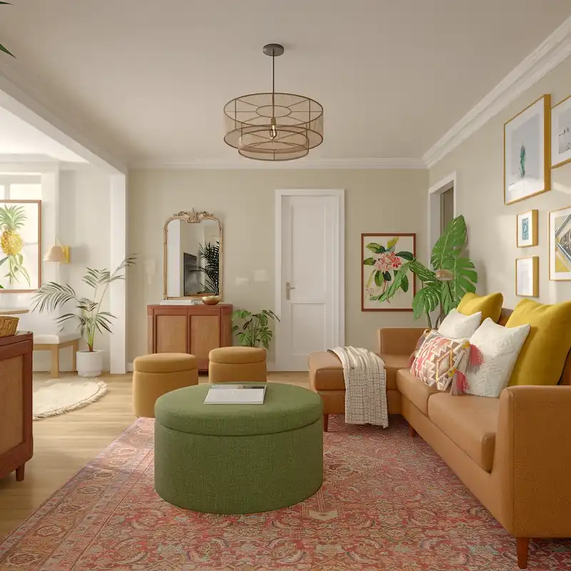 Bohemian Living Room Design by Havenly Interior Designer Tara