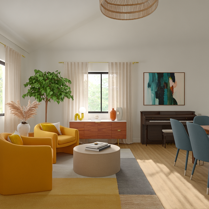 Midcentury Modern Living Room Design by Havenly Interior Designer Ashley