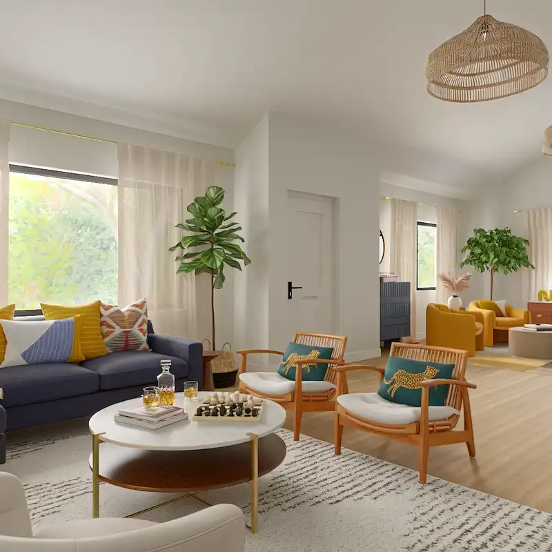Contemporary Living Room Design by Havenly Interior Designer Ashley
