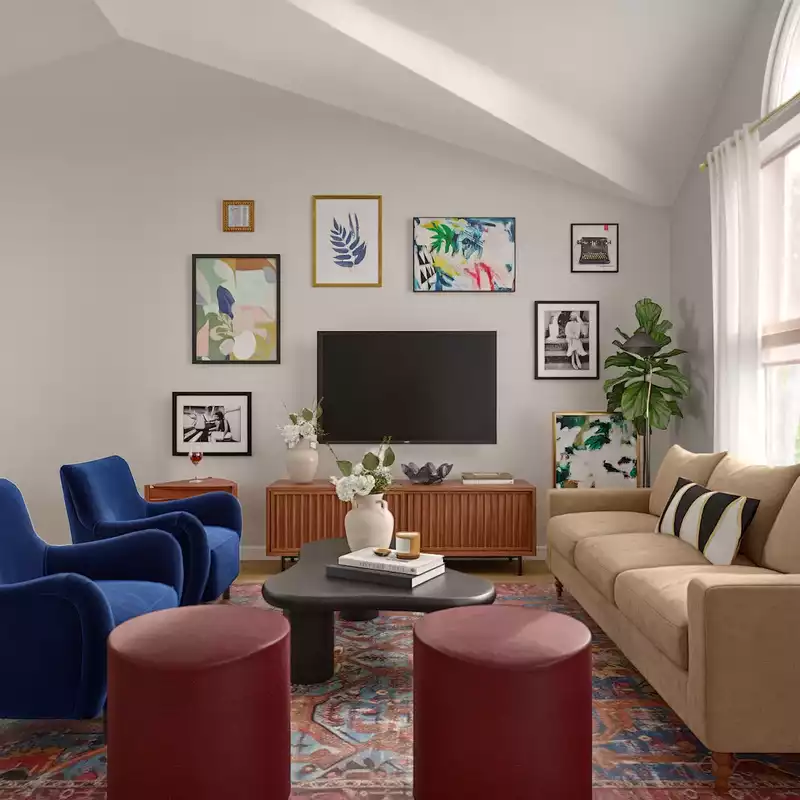 Midcentury Modern Living Room Design by Havenly Interior Designer Maura