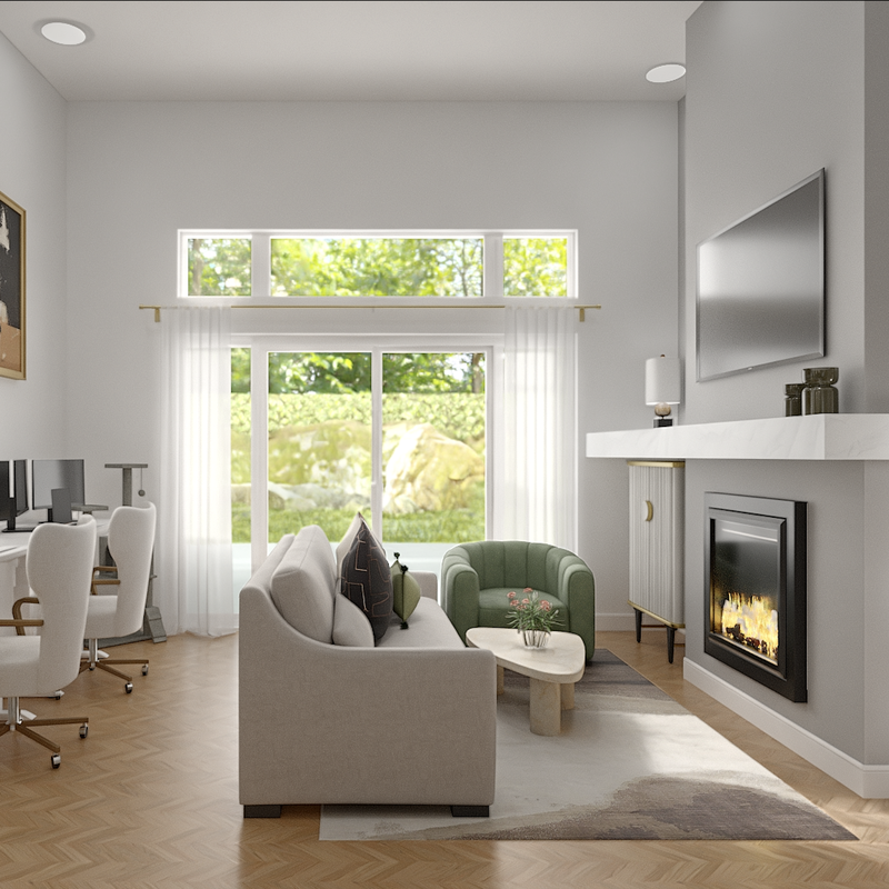 Contemporary, Modern, Glam, Classic Contemporary, Contemporary Luxe Living Room Design by Havenly Interior Designer Cayla