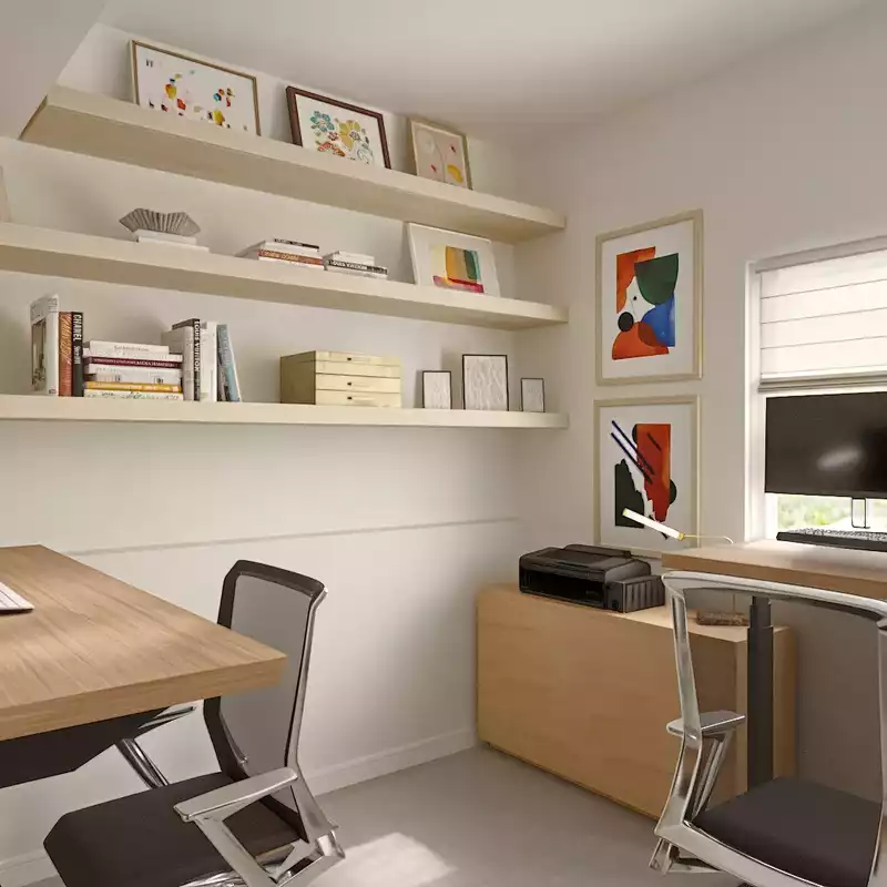 Minimal, Organic Modern Office Design by Havenly Interior Designer Florencia