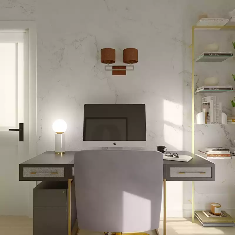 Glam Office Design by Havenly Interior Designer Ashley