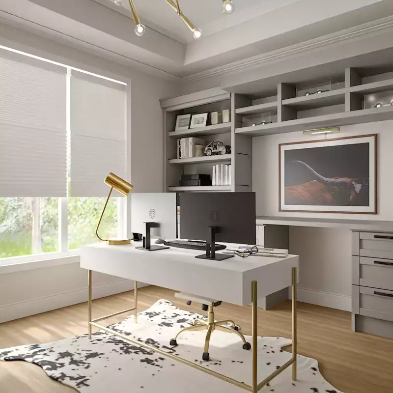 Modern, Transitional, Classic Contemporary Office Design by Havenly Interior Designer Roslyn