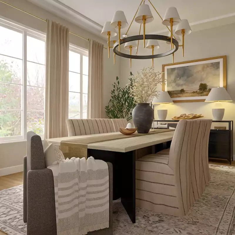 Transitional, Vintage, Classic Contemporary Dining Room Design by Havenly Interior Designer Sana