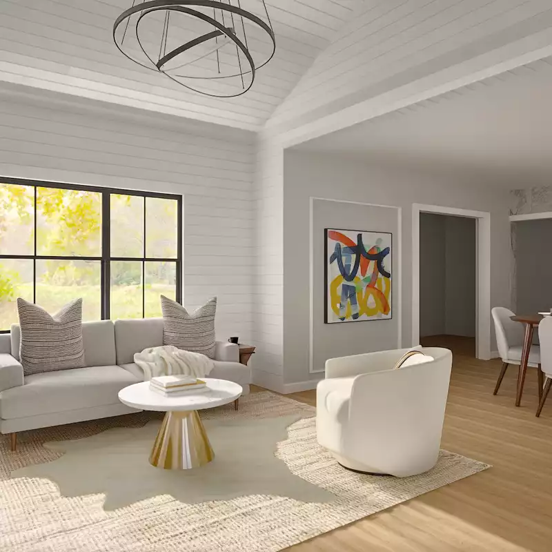 Contemporary, Modern, Traditional, Farmhouse, Midcentury Modern Living Room Design by Havenly Interior Designer Toussaint