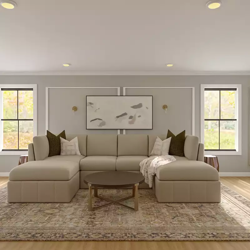 Contemporary, Glam, Transitional, New Classic Living Room Design by Havenly Interior Designer Toussaint