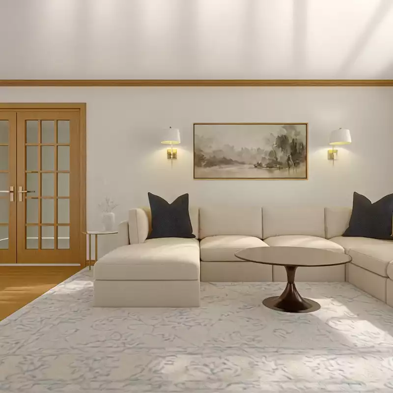 Glam, Traditional, Midcentury Modern Living Room Design by Havenly Interior Designer Toussaint