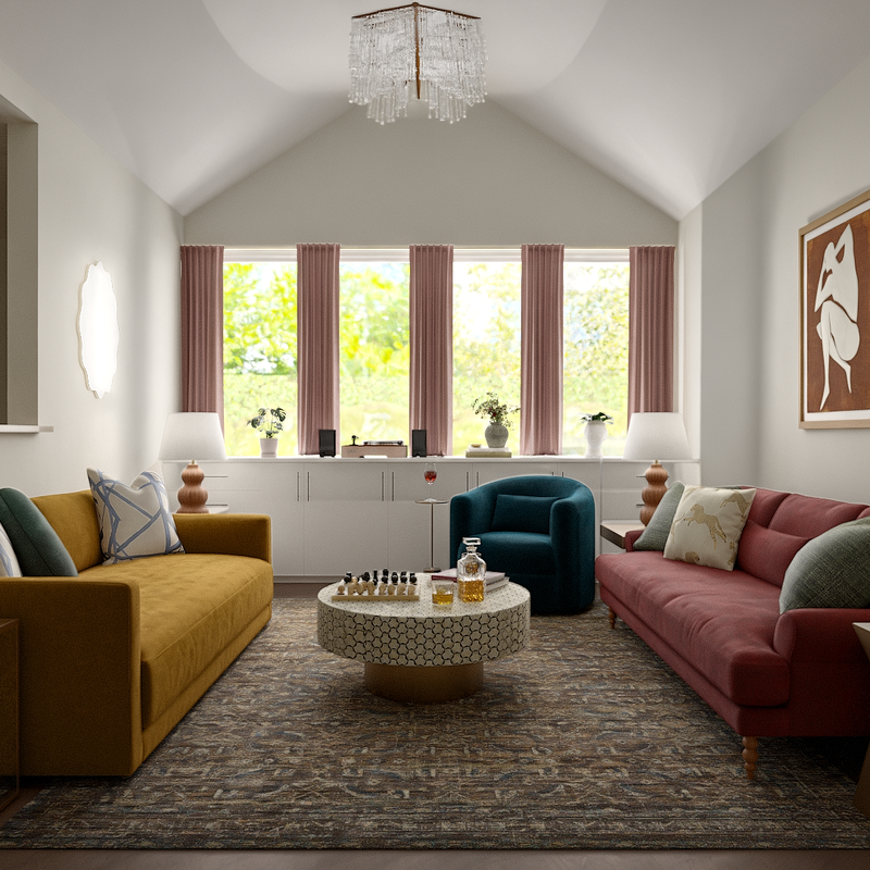 Eclectic, Library, Contemporary Luxe, Artful Eclectic Reading Room Design by Havenly Interior Designer Alix
