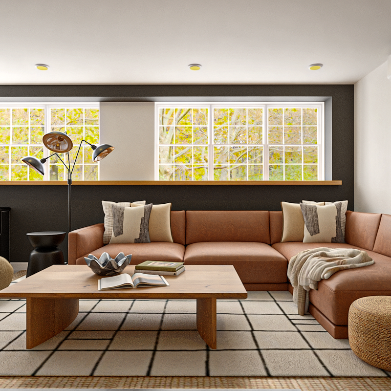 Midcentury Scandi, Organic Modern Living Room Design by Havenly Interior Designer Emmanuel