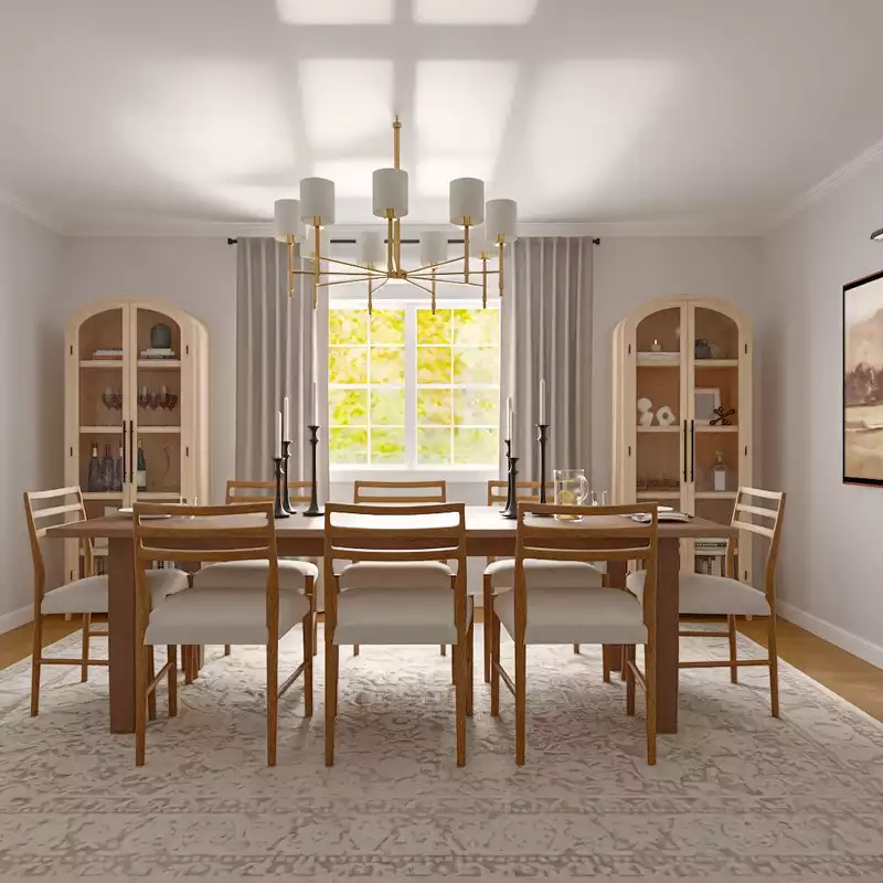 Contemporary, Modern, Farmhouse, Transitional Dining Room Design by Havenly Interior Designer Toussaint