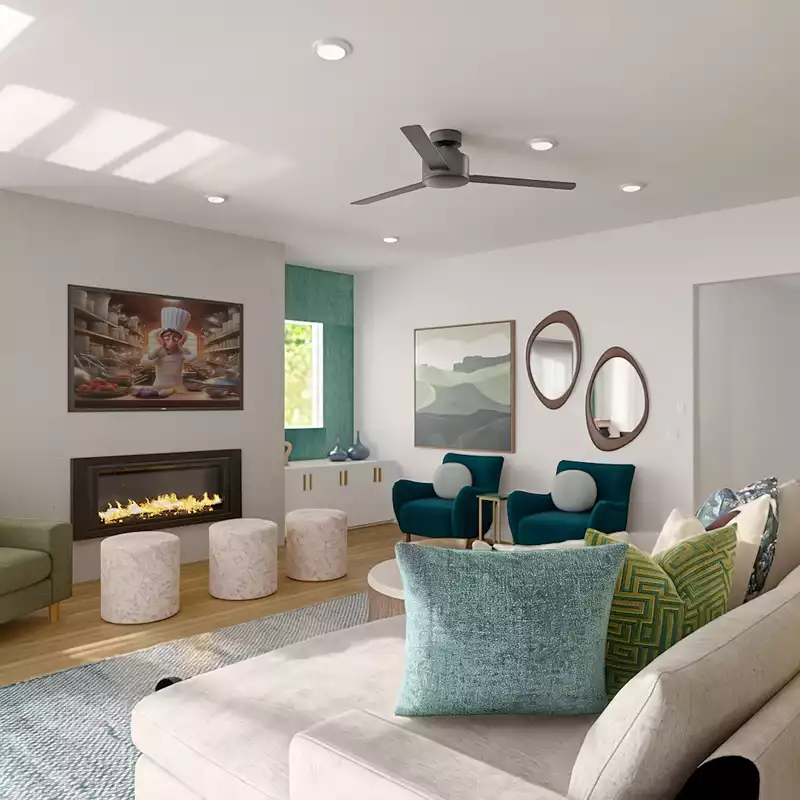 Midcentury Modern Not Sure Yet Design by Havenly Interior Designer Jamie