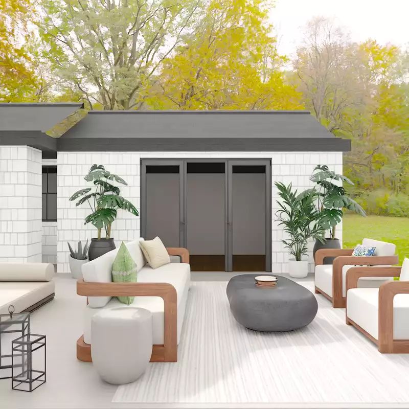 Modern, Glam, Transitional Outdoor Space Design by Havenly Interior Designer Toussaint