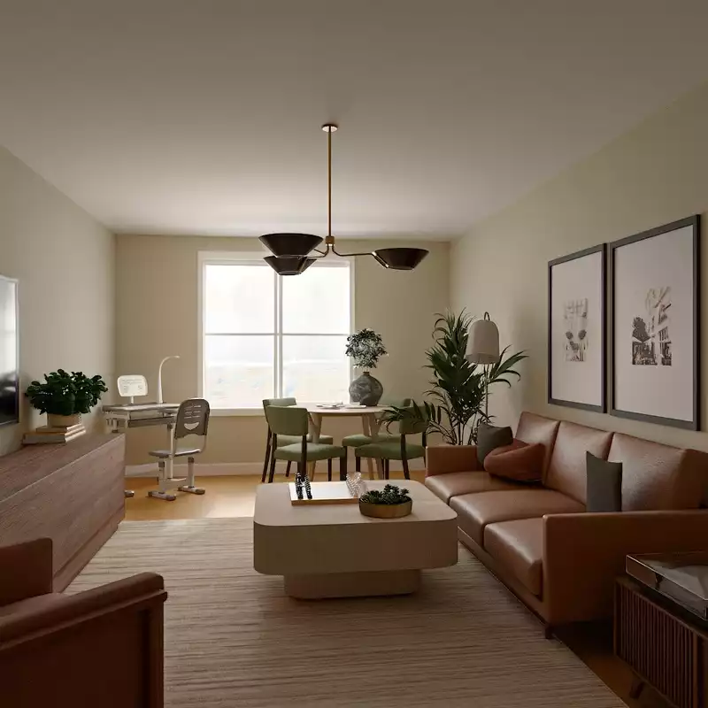 Midcentury Modern, Artful Eclectic Living Room Design by Havenly Interior Designer Barbara