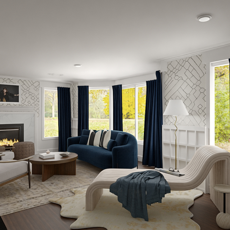 Organic Modern, California Cool, Warm Transitional Living Room Design by Havenly Interior Designer November