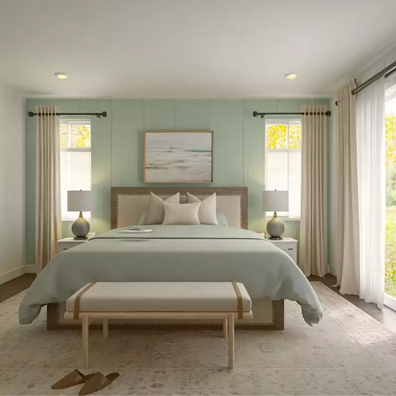 Modern, Bohemian, Coastal Bedroom Design by Havenly Interior Designer Stephanie