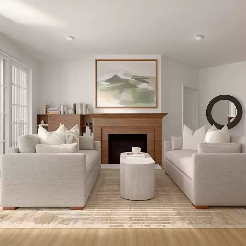 Transitional, Minimal, Organic Modern Living Room Design by Havenly Interior Designer Kelly