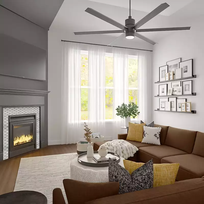 Contemporary, Modern, Farmhouse Living Room Design by Havenly Interior Designer Luciana
