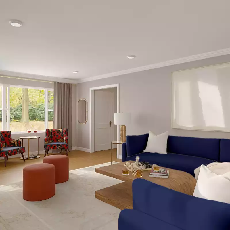 Modern, Bohemian, Transitional, Organic Modern Living Room Design by Havenly Interior Designer Toussaint