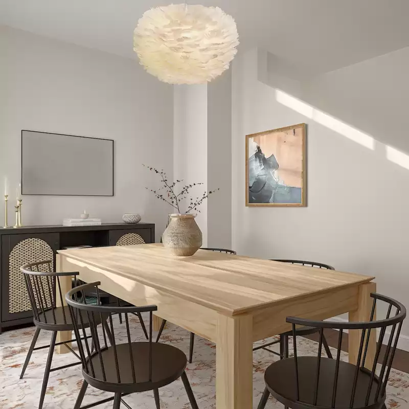 Transitional, Organic Modern, Warm Transitional Dining Room Design by Havenly Interior Designer Tommye