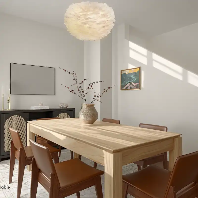 Transitional, Organic Modern, Warm Transitional Dining Room Design by Havenly Interior Designer Tommye