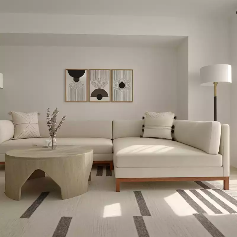 Modern, Midcentury Modern, Inspired Modern Living Room Design by Havenly Interior Designer Erlita