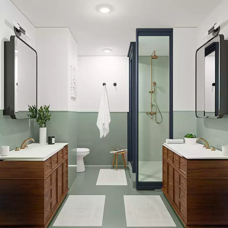 Midcentury Modern Bathroom Design by Havenly Interior Designer Maica