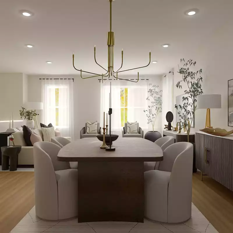 Contemporary, Contemporary Luxe, Organic Modern Dining Room Design by Havenly Interior Designer Maura