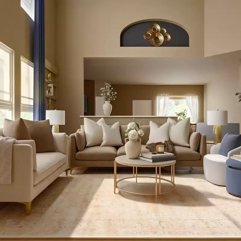Classic Contemporary, New Classic Living Room Design by Havenly Interior Designer Sana