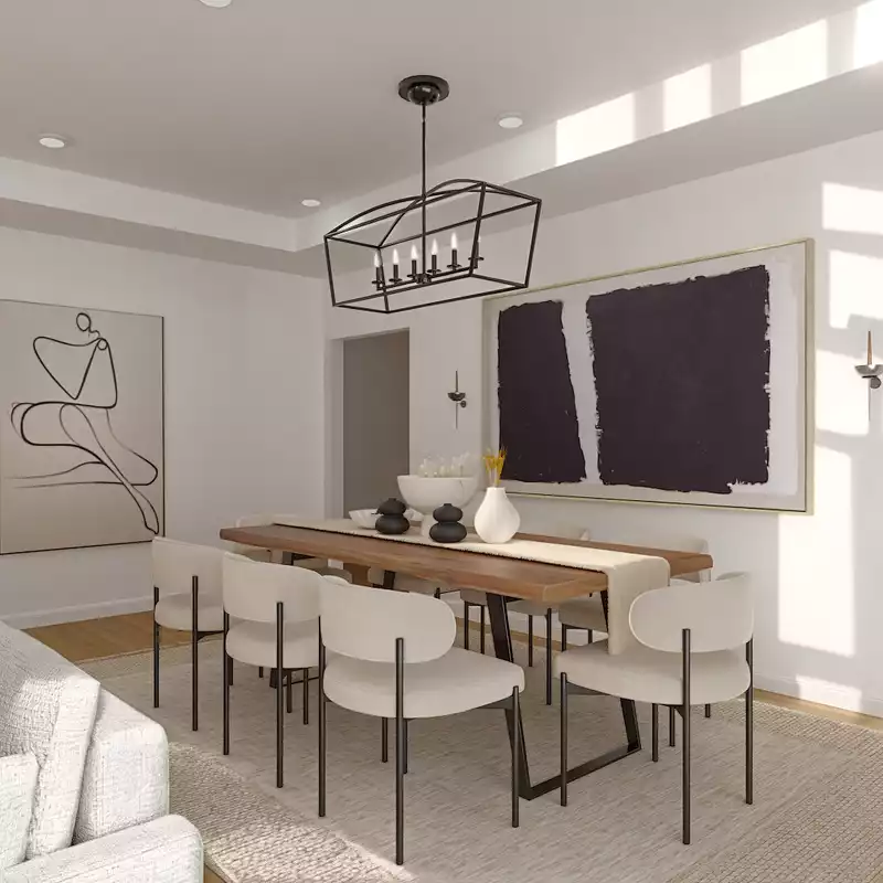 Modern, Minimal, Scandinavian Dining Room Design by Havenly Interior Designer Jamie