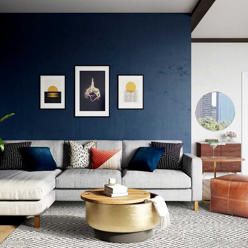 Modern, Industrial Living Room Design by Havenly Interior Designer Katerina