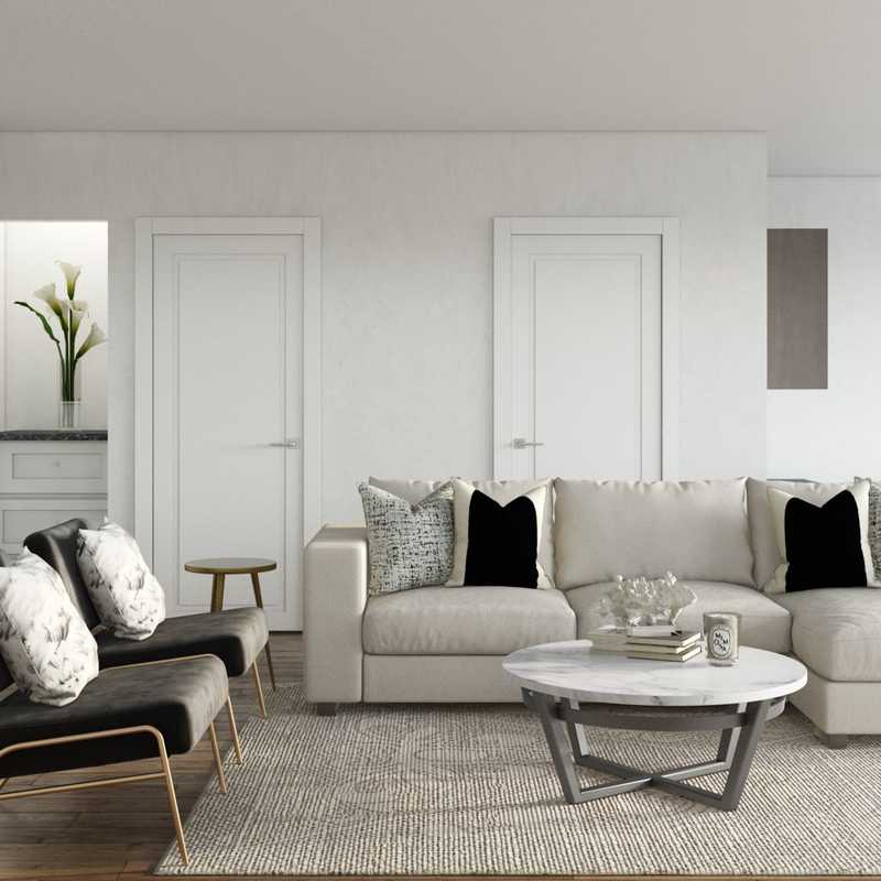 Contemporary, Glam Living Room Design by Havenly Interior Designer Lisa