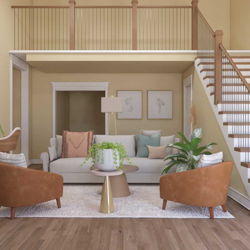 Modern, Eclectic, Bohemian, Glam, Scandinavian Living Room Design by Havenly Interior Designer Christina