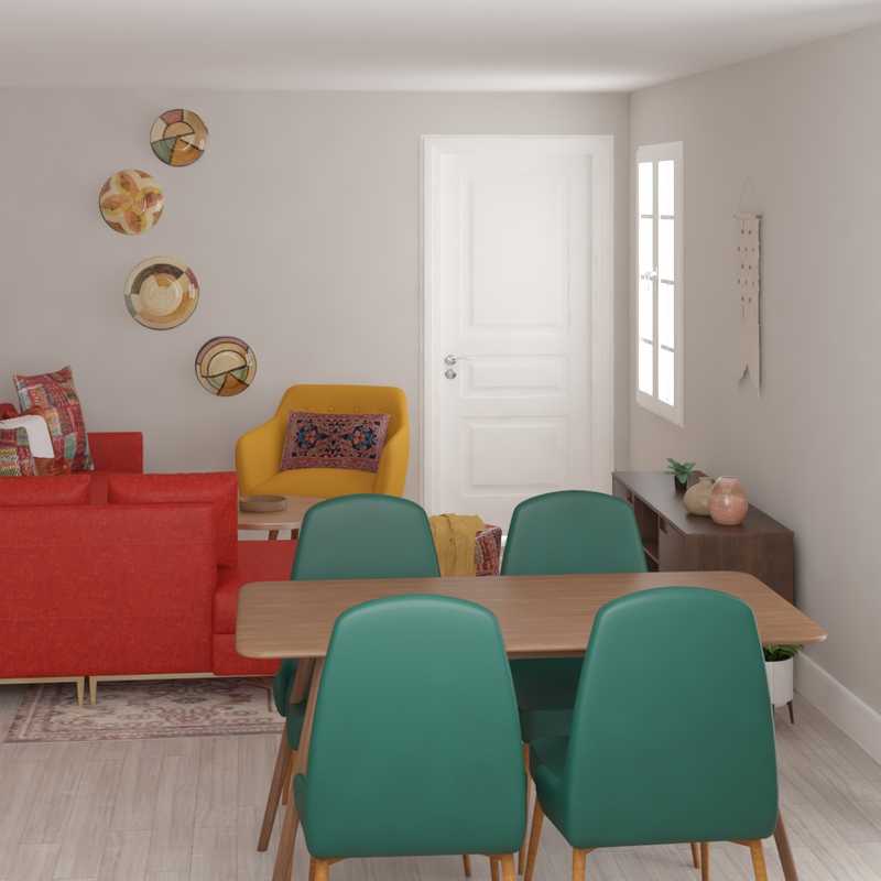Modern, Eclectic, Bohemian, Global, Midcentury Modern Living Room Design by Havenly Interior Designer Marina