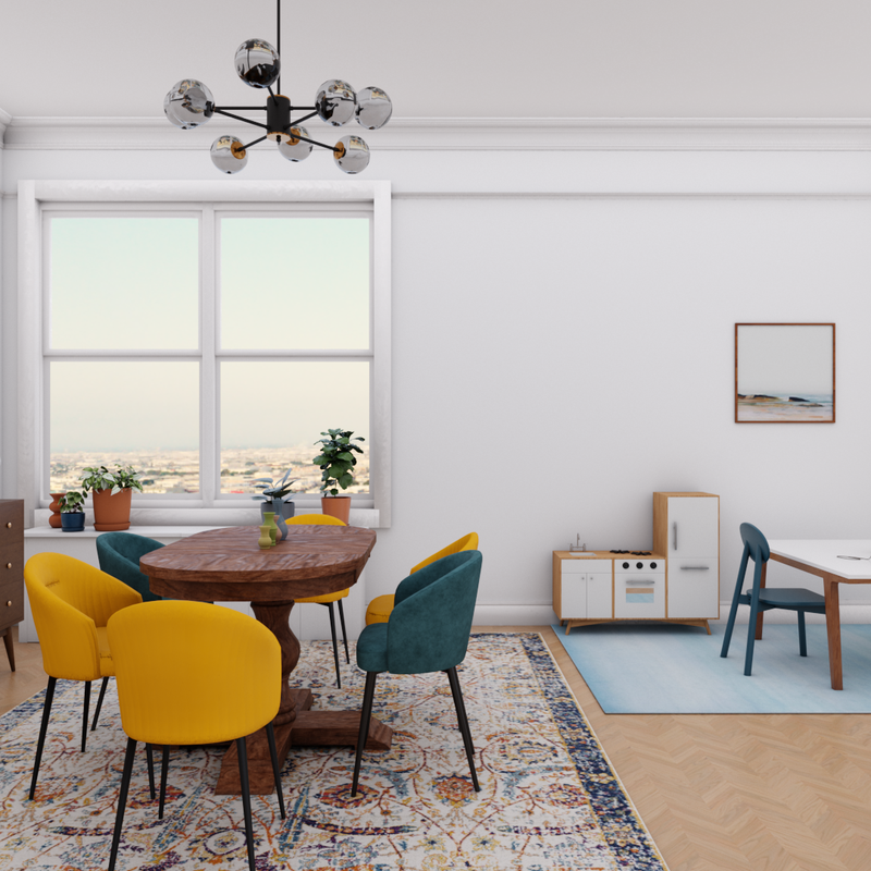 Eclectic, Bohemian, Vintage, Midcentury Modern Dining Room Design by Havenly Interior Designer Priscila