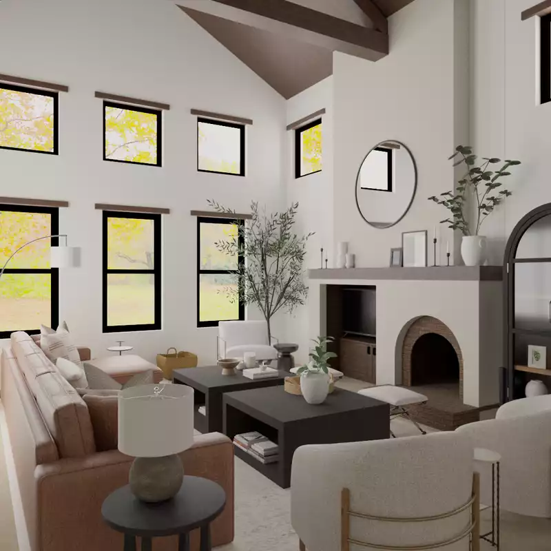 Modern, Bohemian, Farmhouse, Preppy Living Room Design by Havenly Interior Designer Amanda