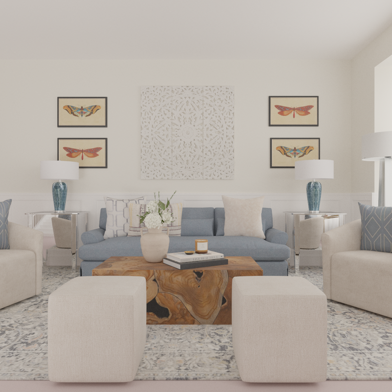 Contemporary, Eclectic, Glam Living Room Design by Havenly Interior Designer Maura