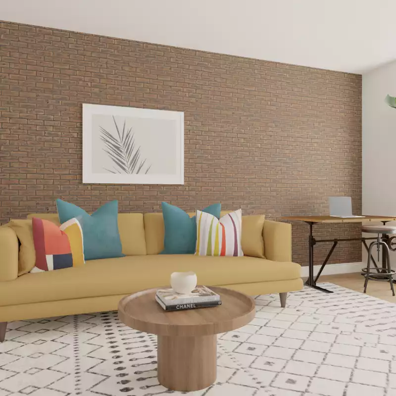 Eclectic, Industrial, Midcentury Modern Living Room Design by Havenly Interior Designer Maura