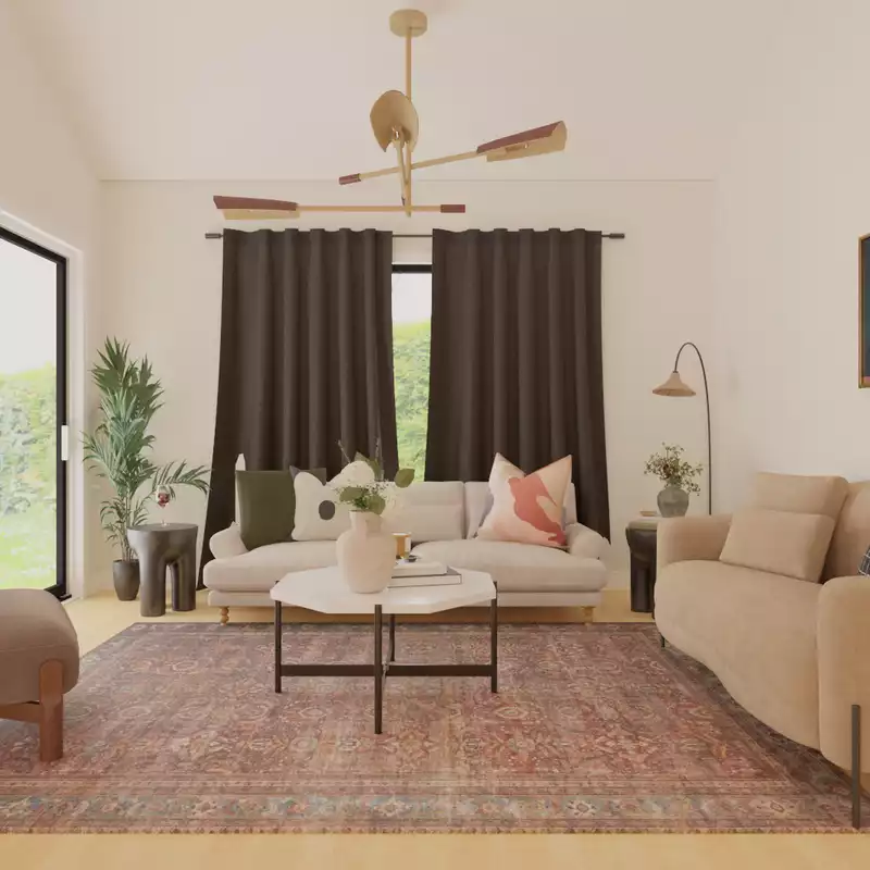Eclectic, Midcentury Modern Living Room Design by Havenly Interior Designer Maura