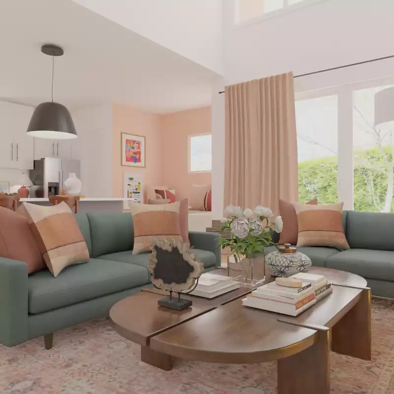 Midcentury Modern, Scandinavian Living Room Design by Havenly Interior Designer Florencia