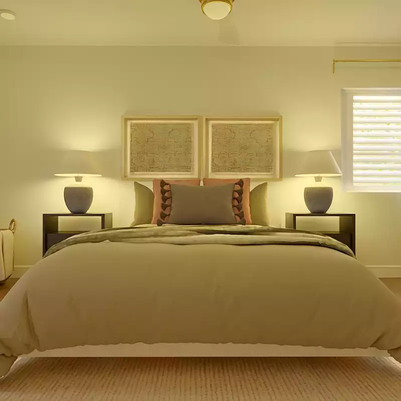 Organic Modern, Warm Transitional Bedroom Design by Havenly Interior Designer Amber