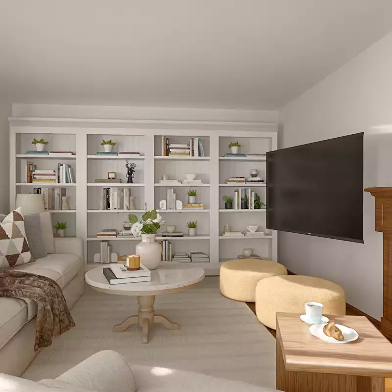 Transitional Reading Room Design by Havenly Interior Designer Florencia