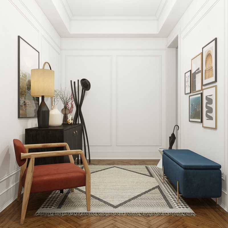 Bohemian, Midcentury Modern Entryway Design by Havenly Interior Designer Regina