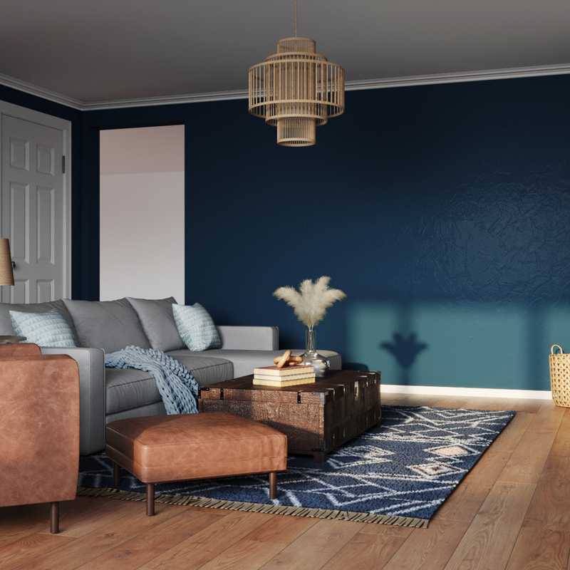 Bohemian, Midcentury Modern Living Room Design by Havenly Interior Designer Jimena