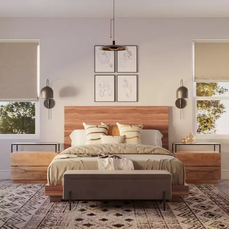 Contemporary, Bohemian, Transitional, Midcentury Modern Bedroom Design by Havenly Interior Designer Dayana