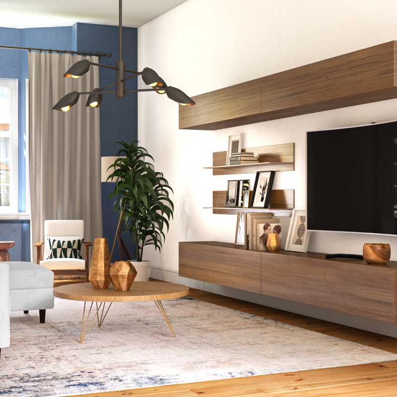 Midcentury Modern Living Room Design by Havenly Interior Designer Kayla
